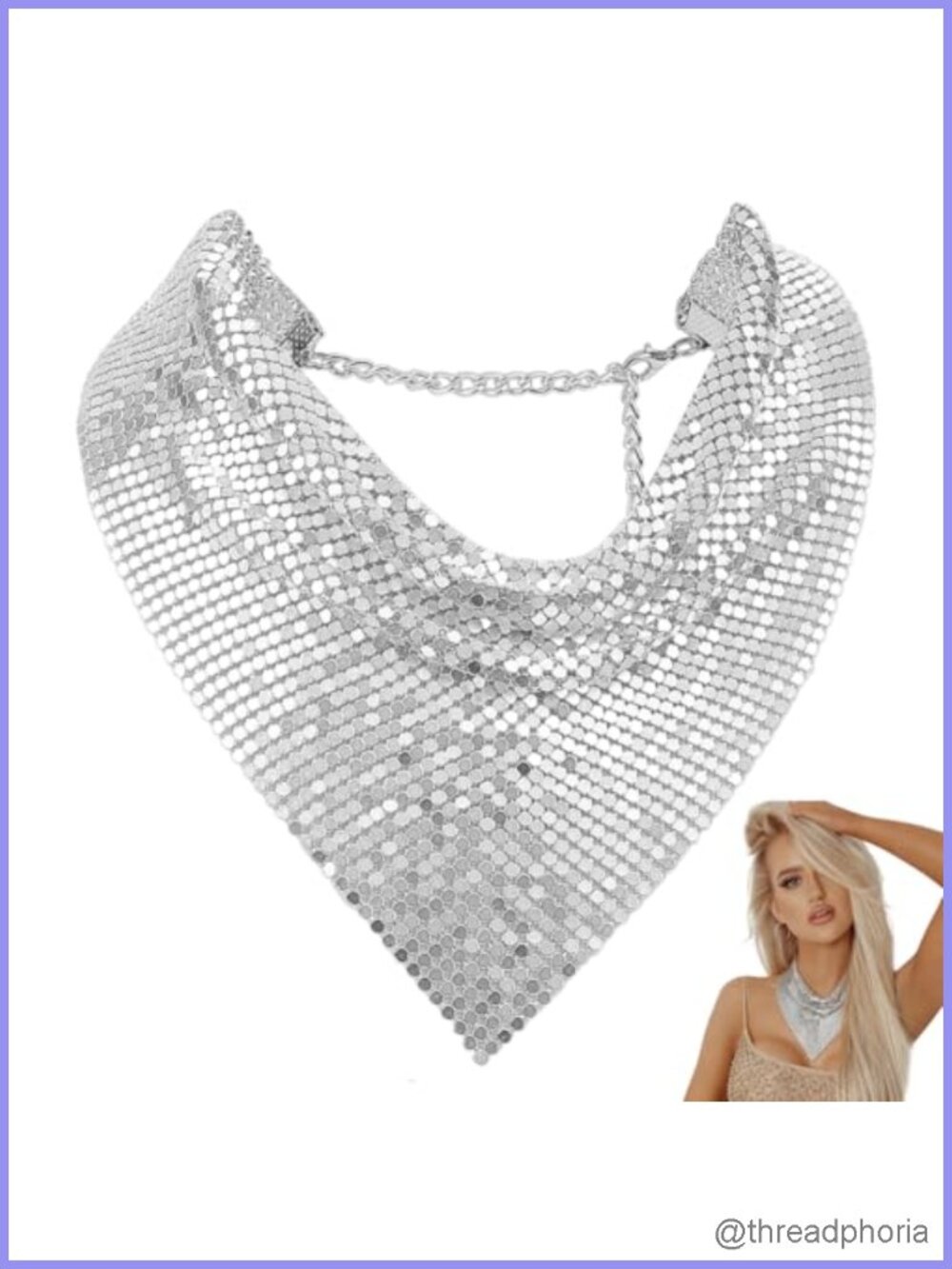 Sequin Ties for Women Sparkly Skinny Scarf Necktie Rhinestone Shine Adjustable